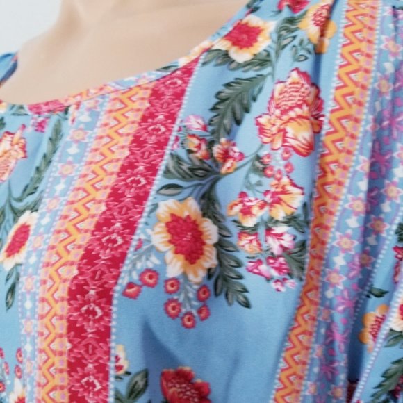 'PINK ROSE VINTAGE'  floral print blouse top - Picture 4 of 4